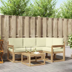 Set vanjskih sofa 5 kom. Bijela i krem