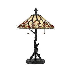 Quoizel QZ-WHISPERING-TL-VB - Stona lampa Tiffany WHISPERING 2xE27/60W/230V