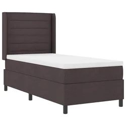 Vidaxl LED Box Spring Postelja Temno rjava 90 x 190 cm blago