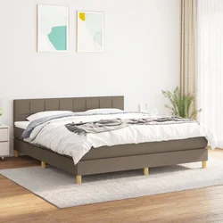 shumee Box spring postelja z vzmetnico taupe 180x200 cm blago