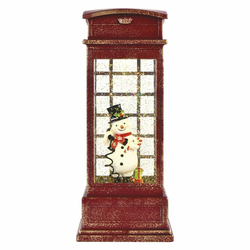 EMOS LED snjegović na tel. govornici, 25 cm, 3x AA, unutarnji, topla bijela, timer