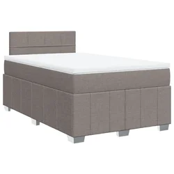 Vidaxl Box spring postelja z vzmetnico taupe 120x190 cm blago
