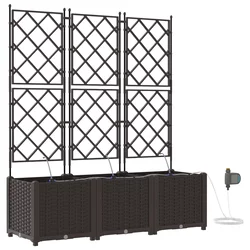 Vrtna saksija 3 pcs Smeđa 120 x 40 x 142 cm Plastika