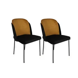 Hanah Home Set 2 trpezarijske stolice Kaki-Crni