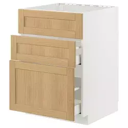 METOD / MAXIMERA Pod.el.za gr.ploču/ug.asp.s fiokom, bela/Forsbacka hrastovina, 60x60 cm