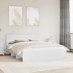 vidaXL Konstrukcija postelje Bela 200 x 200 cm Konstruiran les