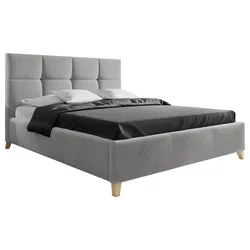 Carryhome OBLAZINJENA POSTELJA 140 cm x 200 cm , tekstil siva