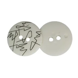 Gumb - d. 25 mm - bela črta