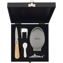 LAGUIOLE Luxury Line Darilni set za ostrige, 5 kosov, hrastov les