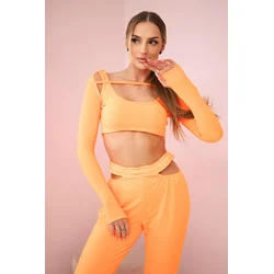 Complete with blouse top orange neon
