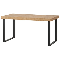 TARSELE Produživi sto, hrastov furnir/crna, 150/200x80 cm