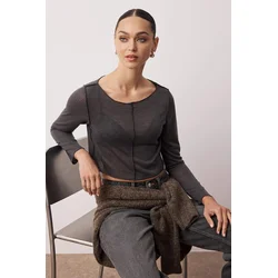 Trendyol Milla ženska bluza Twoaw26Bz00123, antracit-siva