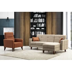 Atelier del Sofa Set Ugaona garnitura i fotelja Polya L Bež