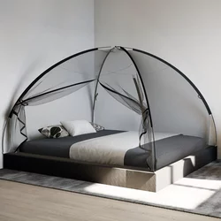 Komarnik Mongolia s vratima 220 mrežasti crni 200x180x135 cm