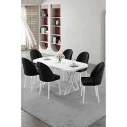 Hanah Home Trpezarijski set, 7 komada, Crni