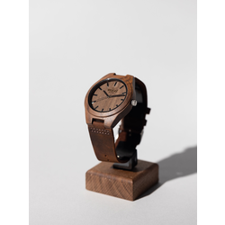 WoodWise Unisex Ručni sat Nux Naturus, Kvarcni mehanizam, Braon