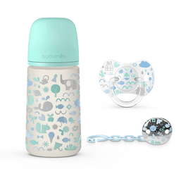 Suavinex Set Flašica 270Ml + Varalica 0/6M + Klipsa Plavi Memory