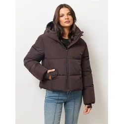 Sinsay - Kvitovana puffer jakna sa kapuljačom - braon