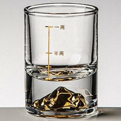 Kristalna čaša s mjernim oznakama - Zlatna / 50ml KP35410