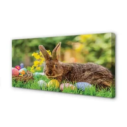 tulup.si Slika na platnu Rabbit jajca travnik 125x50 cm