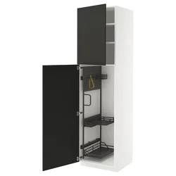 METOD Visoki element-ostava, bela/Nickebo boja antracita, mat, 60x60x220 cm