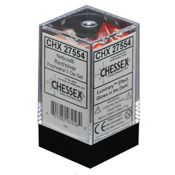 Kockice Chessex - Nebula - Luminary - Red & Silver (7)