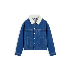 Tommy Jeans Jeans jakna Archive Teddy DM0DM23485 Modra Regular Fit