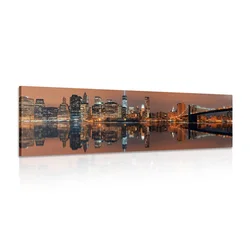 Slika odsev Manhattana v vodi - 135x45