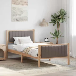 Okvir kreveta Smeđa i taupe 90 x 200 cm Masivna borovina