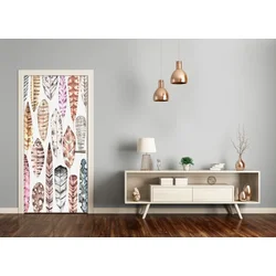 tulup.si Tapete na vratih Pisane perje 85x205 cm