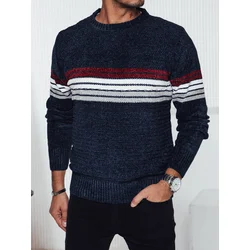 Sweter męski w paski granatowy Dstreet