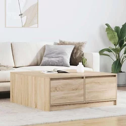 stol za kavu s ladicama sonoma hrast 100x100x40 cm