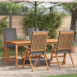 Vrtna stolica 4 pcs Smeđa i siva 57 x 71,5 x 104 cm