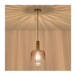 Luster na sajli TOPAZ 1xE27/15W/230V, crvena/zadimljena, prečnik 20 cm