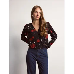 Reserved - Bluza od viskoze s dezenom