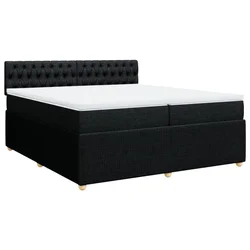 Vidaxl Box spring postelja z vzmetnico črn 200x200 cm blago