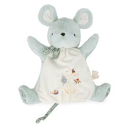 Plyšová myška bábkové divadlo s hudbou Mouse Doudou Puppet Petites Chansons Kaloo modrá 24 cm z jemného plyšu od 0 mes K210003
