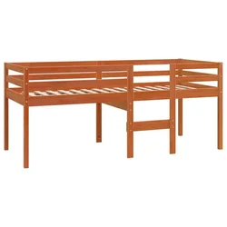 Vidaxl Visoka postelja voščeno rjava 75x190 cm trdna borovina