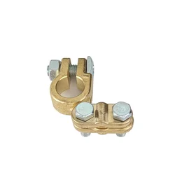 Battery terminal clamp (brass, negative, DIN, side)