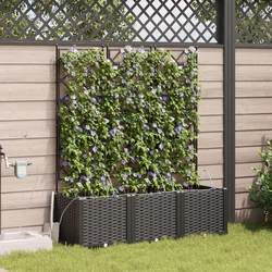 Vrtna saksija 3 pcs Crna 120 x 40 x 142 cm Plastika