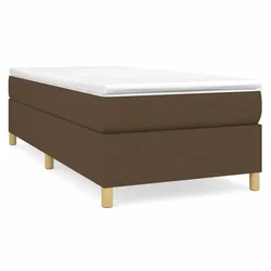 Vidaxl Box spring postelja z vzmetnico temno rjava 80x200 cm blago