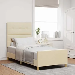 vidaXL vidaXL Postelja Krem 100x200 cm Tkanina, (22049477)
