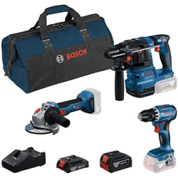 Bosch Akumulatorski set 0615A50061, GSR 18V-45, GWS 18V-8, GBH 18V-22, 1x4,0 Ah + 1x2,0Ah, 18V