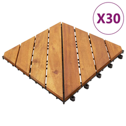 vidaXL Talne plošče 30 kosov rjave 30×30 cm trden akacijev les