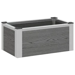Povišena vrtna gredica Siva 50 x 30 x 22 cm WPC i aluminij