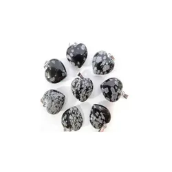 Poludragi kamen privezak srce 20 mm-obsidijan