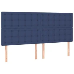 Vidaxl Vzglavje postelje modro 180x5x118/128 cm blago