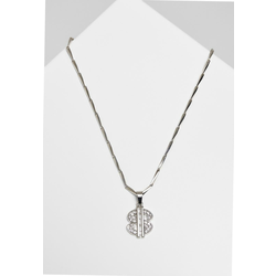 Small Dollar Necklace - Silver Color
