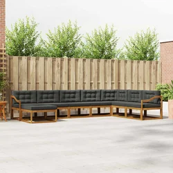 Set vanjskih sofa s jastukom 8 pcs Prirodna i antracit