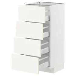METOD / MAXIMERA Podni element 4 fronta/4 fioke, bela/Vallstena bela, 40x37 cm